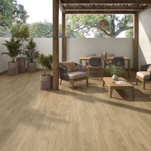 Suelo imitación madera Kalon Roble Ext 20X120 Portlandstone Marfil 120X120